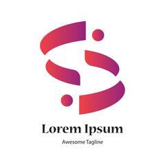 s letter abstract modern logo design icon