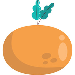 Fresh and Juicy Mandarin Fruit Icon Design
