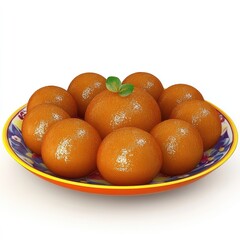 Delicious Gulab Jamun Sweets on Plate.