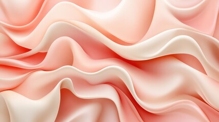 Obraz premium Abstract, flowing pastel pink and peach fabric texture.
