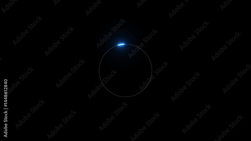 Poster glowing neon circle icon black background 4k animation.abstract beautiful neon circle loading icon a