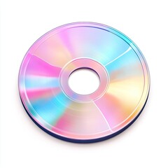 Vibrant Pastel Rainbow CD Disc: A Colorful Digital Media Closeup