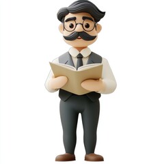 Distinguished gentleman with a book in hand.