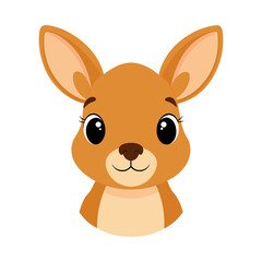 Cute Kangaroo Face Vector