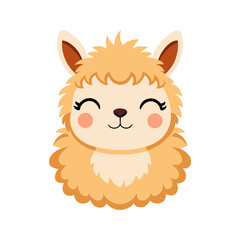 Llama Face Cartoon Vector