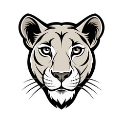 Realistic Lioness Face Vector