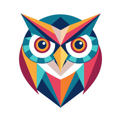 Colorful Owl Face Vector Illustration