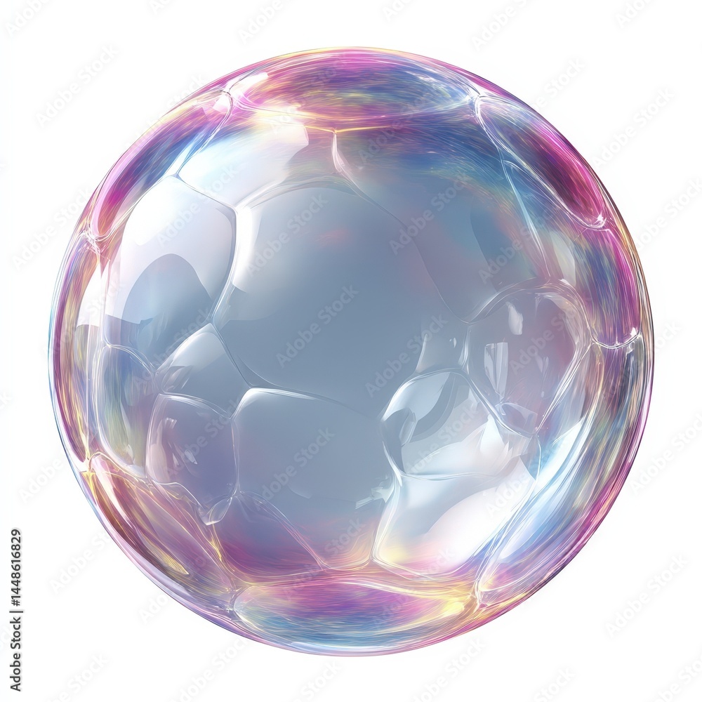 Poster iridescent soap bubble sphere abstract background digital art graphic design element
