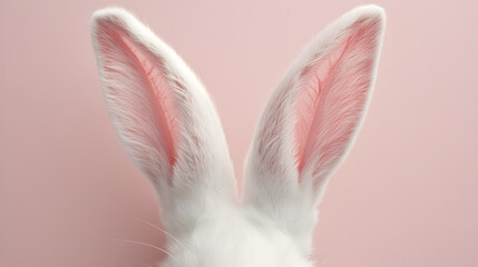 Fototapeta premium A close-up of a rabbit's ears with pink tips