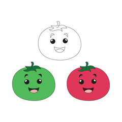 Simple Tomato Cartoon Clipart illustration