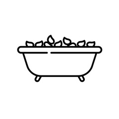 Spa Detox: spa bath in a minimalist style with leaves  