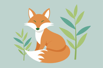 Obraz premium red fox cartoon