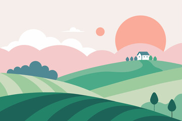 Obraz premium landscape with trees