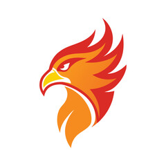 phoenix head mascot logo vector art illustration