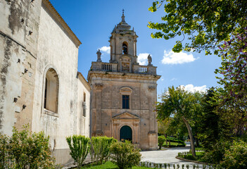 Fototapeta premium Chiesa di San Giacomo Apostolo in Ragusa, Sicily, Italy, in the Ibleo garden