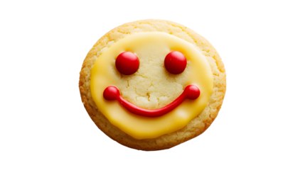A cookie with a smiley face on it