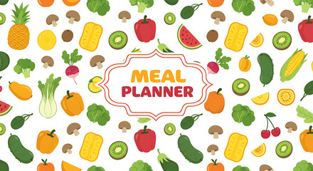 meal planner image with food pattern