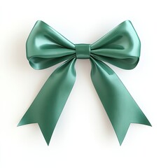Naklejka premium Elegant Teal Satin Ribbon Bow: A Perfect Gift Decoration