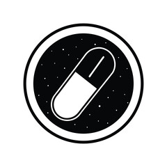 Medical Capsule Icon Healthcare, Pharmacy, Medicine, Pill, Treatment Symbol