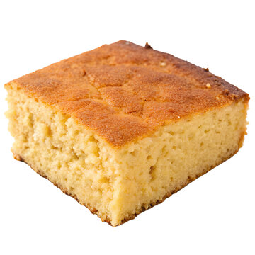 cornbread on white background