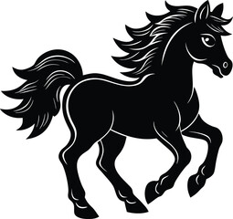 Silhouette Pony In Motion