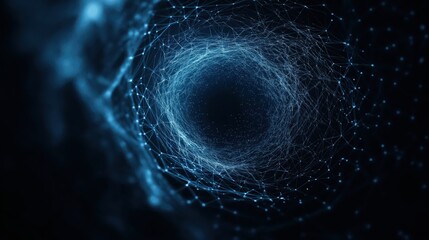 Abstract futuristic - technology with polygonal shapes on dark blue background.