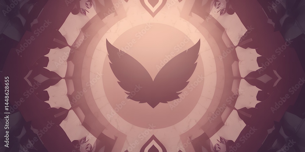 Aufkleber abstract symmetrical design with wings in the center and circular patterns around it