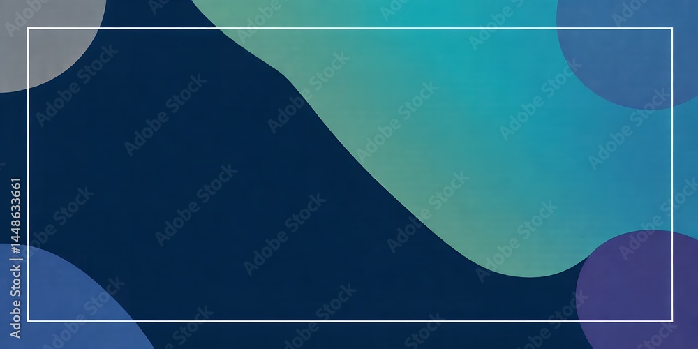 Poster a modern abstract background with fluid shapes and a white rectangular outline border design