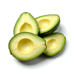  Avocados isolated on a white background