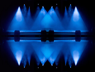 Abstract pattern, multi-colored kaleidoscope from photos stage light and smoke on stage, lighting...
