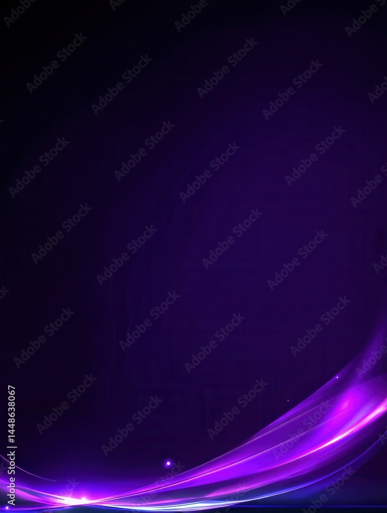 Poster abstract purple background with glowing lines and light effects creating a futuristic and modern vis