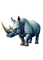 Fototapeta premium Abstract Multicolor Rhinoceros Character Design