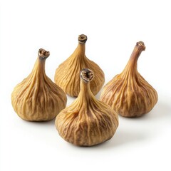 Obraz premium Four Dried Figs with Studio Shot, Healthy Snack, and Food.