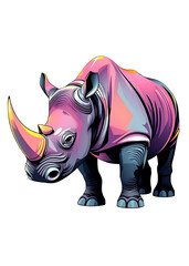 Fototapeta premium Abstract Multicolor Rhinoceros Character Design