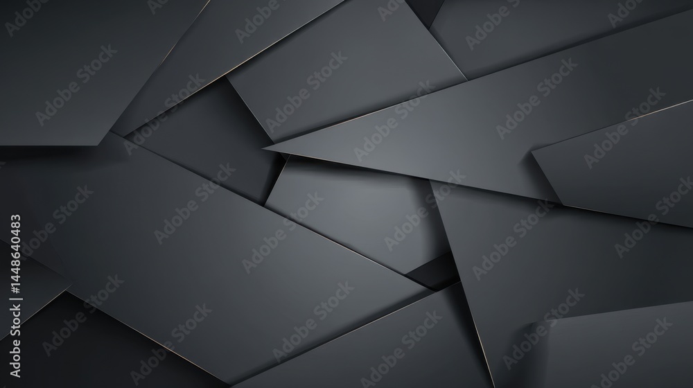 Poster abstract dark geometric shapes with golden lines creating a modern and elegant background for graphi