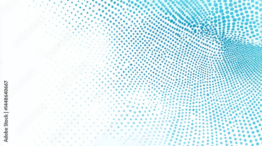Poster captivating blue halftone pattern on white backdrop creating a modern and abstract design element fo