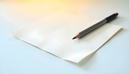 Blank paper with mechanical pencil isolated on white