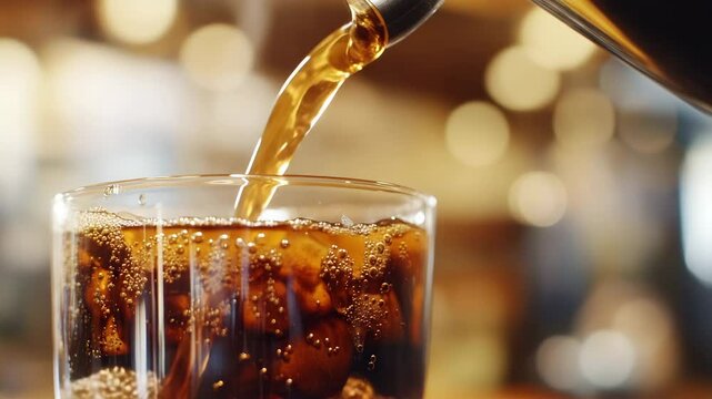 Cold Brew Coffee Poured Over Ice