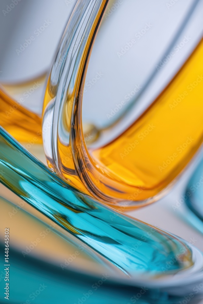 Poster abstract interplay of colorful glass tubes creating a dynamic composition with light and shadow show