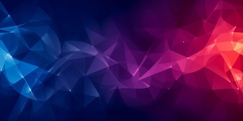 Fototapeta premium Abstract low poly background with blue purple and red gradient and small white dots