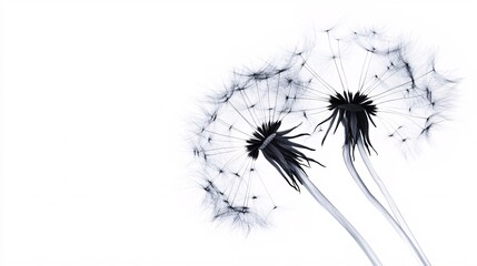 Captivating X-ray Image of a Dandelion Seed Head on White