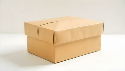 brown unlabeled paper food box isolated on white background