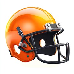 Fototapeta premium Orange American Football Helmet with Game Day Ready.