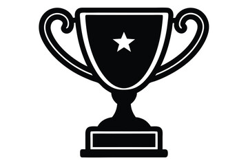 trophy icon silhouette with Transparent Background.