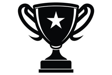 trophy icon silhouette with Transparent Background.