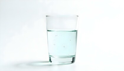 Glass of drinking water isolated on a white background