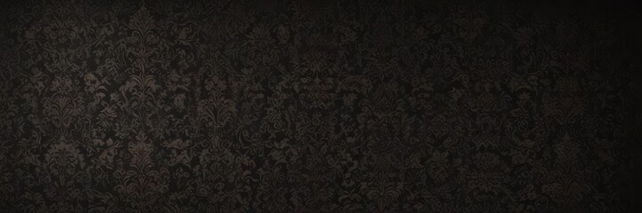 Intricate dark damask, vintage gothic wallpaper ,  sophisticated,  black
