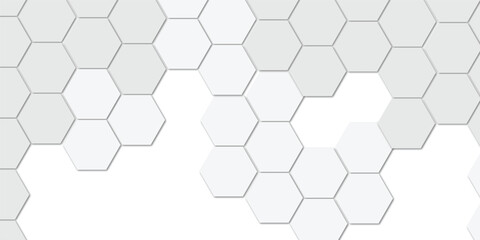 Abstract technology white geometric hexagon on transparent concept design honeycomb shape vector. 