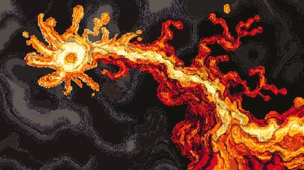 Abstract depiction of fiery, flowing energy.