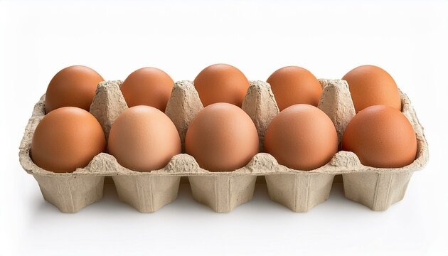 Brown eggs in cardboard carton
